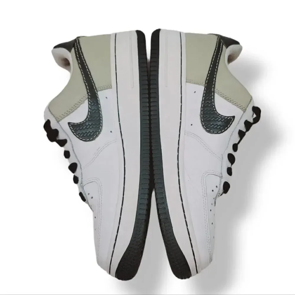 Vintage Y2K Nike Air Force 1 '07 White Dark Army Green Tweed 314192-132 Y5.5/ W7